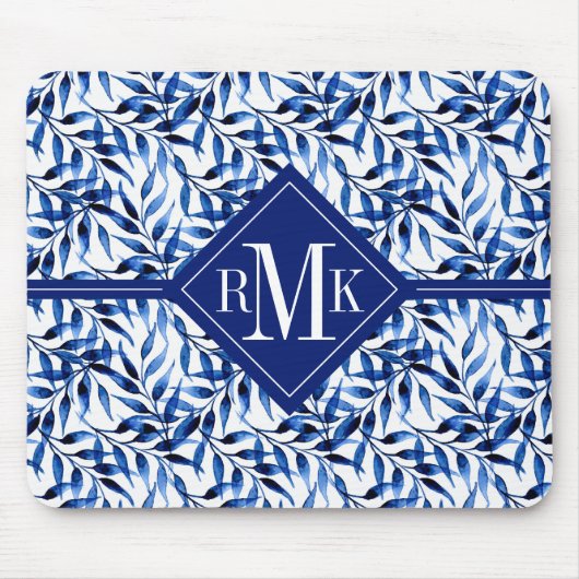 Monogram | Hand-gebilderd inktpatroon Waterverf Muismat (Voorkant)