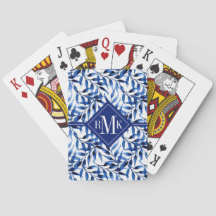 Monogram   Hand-gebilderd inktpatroon Waterverf Pokerkaarten