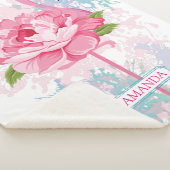 Monogram Hand geschilderde flamingo Sherpa Deken (3/4)