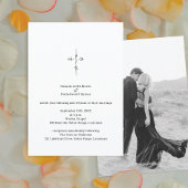 Monogram Hand Lettered Chic Cross gecentreerd brui Kaart