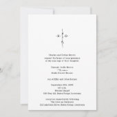 Monogram Hand Lettered Chic Cross Wedding Kaart (Voorkant)