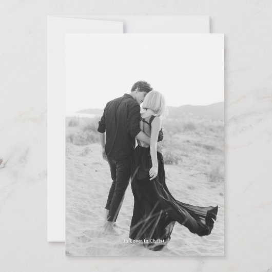 Monogram Hand Lettered Chic Cross Wedding Kaart (Achterkant)