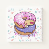 Monogram Hand painted donut Pink Purple Cute Notitieboek (Achterkant)