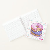 Monogram Hand painted donut Pink Purple Cute Notitieboek (Binnen)