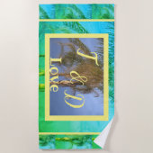 Monogram handdoek met palmbomen voor koppels (Voorkant)