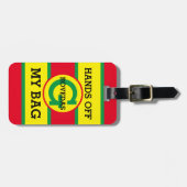 Monogram Handen Van Mijn Tas Tekst Op Rood Geel Gr Bagagelabel (Voorkant horizontaal)