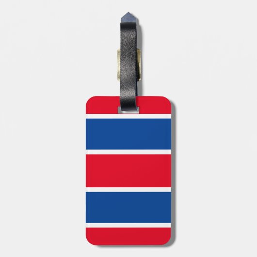 Monogram Handen Van Mijn Tas Tekst Op Rood Wit Bla Bagagelabel (Achterkant verticaal)