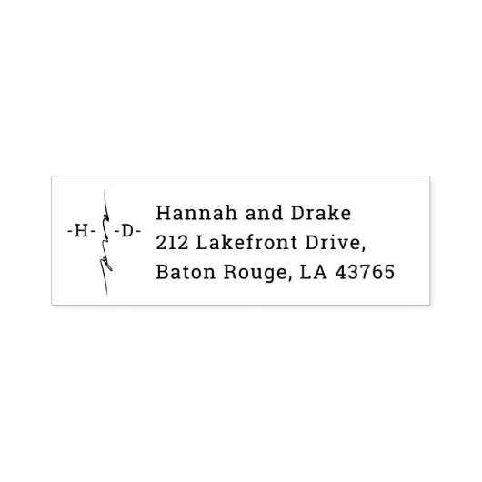 Monogram Handgeschreven Chic Kruis Retouradres Zelfinktende Stempel (Design)