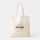 Monogram handgeschreven penseel Eenvoudig Tote Bag (Achterkant)
