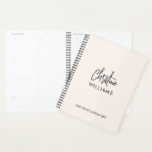 Monogram Handgeschreven Script Handtekening Blush Planner (Display)