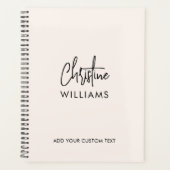 Monogram Handgeschreven Script Handtekening Blush Planner (Voorkant)