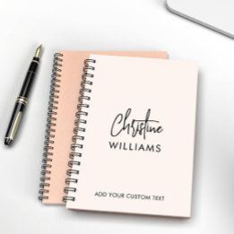 Monogram Handgeschreven Script Handtekening Blush  Planner