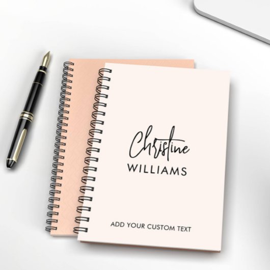 Monogram Handgeschreven Script Handtekening Blush Planner