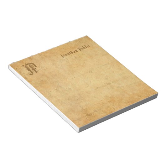 Monogram Handgeschreven Tekst Classic Sjabloon Notitieblok (Schuin)