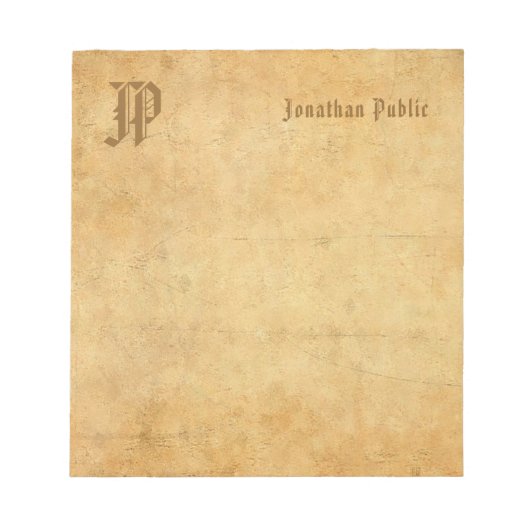  Monogram Handgeschreven Tekst Classic Sjabloon Notitieblok (Voorkant)