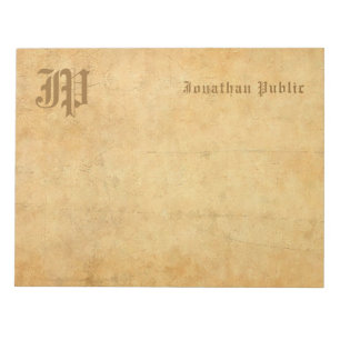 Monogram Handgeschreven Tekst Elegante  Sjabloon Notitieblok