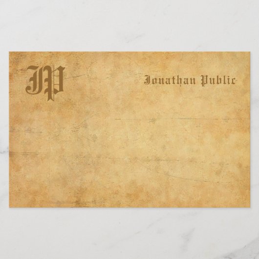  monogram handgeschreven tekst Legante Sjabloon Briefpapier (Voorkant)