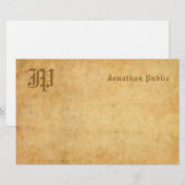  monogram handgeschreven tekst Legante Sjabloon Briefpapier (Voorkant / Achterkant)