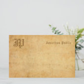  monogram handgeschreven tekst Legante Sjabloon Briefpapier (Staand voorkant)