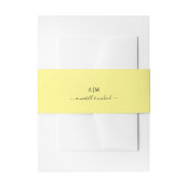 Monogram, Handgeschrift, Elegant Geel Uitnodigingen Wikkel (Voorkant Voorbeeld)
