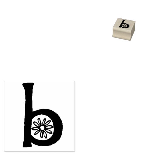 Monogram Handgetekende Letter B Rubberstempel (Gestempeld)