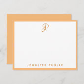 Monogram handschrift Script Name Text Simple Notitiekaartje (Voorkant / Achterkant)