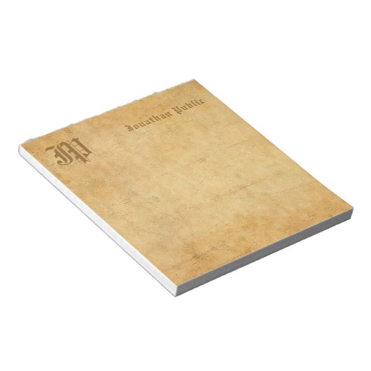 monogram handschrift Tekst legant Sjabloon Notitieblok (Schuin)