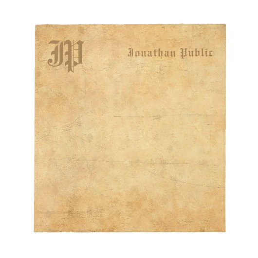  monogram handschrift Tekst legant Sjabloon Notitieblok (Voorkant)