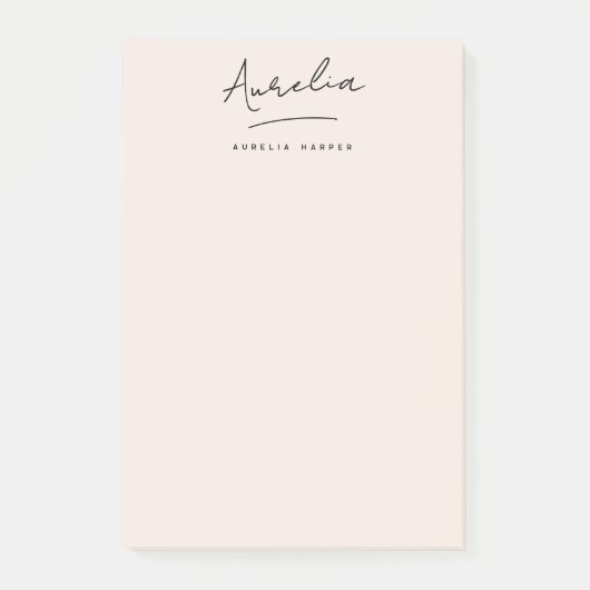 Monogram Handtekening Eenvoudige Moderne Vrouwelij Post-it® Notes (Voorkant)