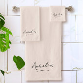 Monogram Handtekening Minimalistisch Stijlvol Blus Bad Handdoek