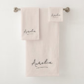 Monogram Handtekening Minimalistisch Stijlvol Blus Bad Handdoek (Insitu)