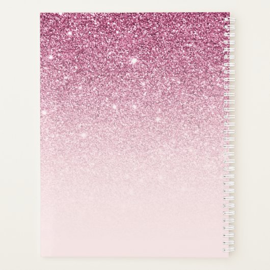 Monogram handtekening script blush pink template planner (Achterkant)