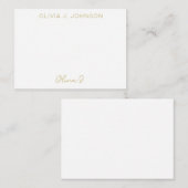 Monogram handtekeningscript minimalistisch notitiekaartje (Voorkant / Achterkant)