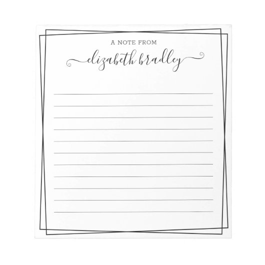 Monogram Handtekenscript op het bureau van Notitieblok (Voorkant)