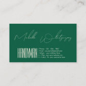 Monogram HANDYMAN modern script Visitekaartje (Achterkant)
