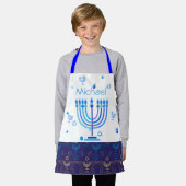 Monogram Hanukkah Festival Menorah Lights Schort (Gedragen)