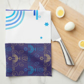 Monogram Hanukkah Festival Menorah Lights Theedoek (Quarter Fold)