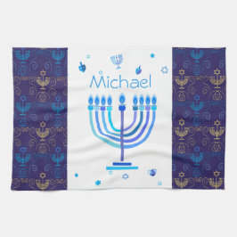 Monogram Hanukkah Festival Menorah Lights Theedoek