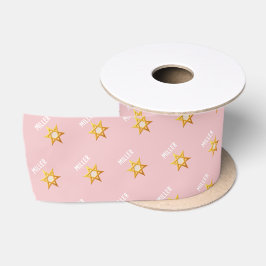 Monogram Hanukkah Golden David Star Satijnen Lint