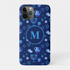 Monogram, Hanukkah Jewish Holiday  Pattern Case-Mate iPhone Case