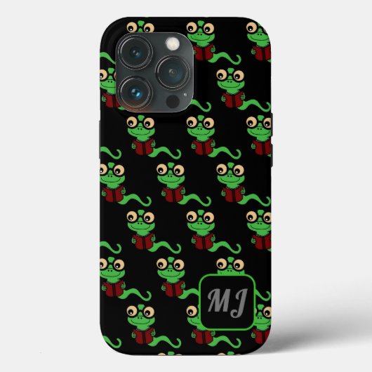 Monogram Happy Bookworm Zwart Case-Mate iPhone Case (Achterkant)