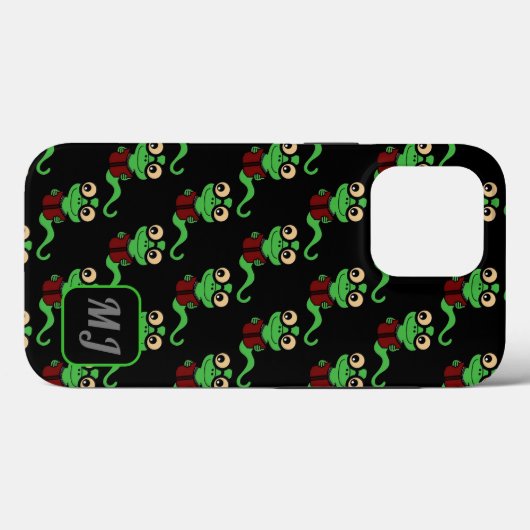 Monogram Happy Bookworm Zwart Case-Mate iPhone Case (Achterkant (horizontaal))