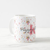 Monogram Happy Easter Pattern 11oz Koffiemok (Voorkant links)