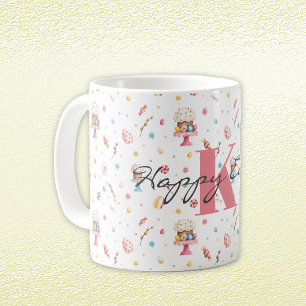Monogram Happy Easter Pattern 11oz Koffiemok