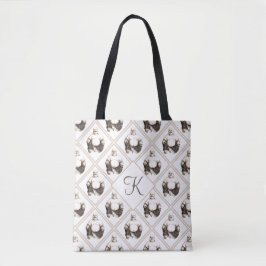Monogram Happy Laughing Good Luck Buddha Pattern Tote Bag