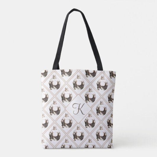 Monogram Happy Laughing Good Luck Buddha Pattern Tote Bag (Achterkant)