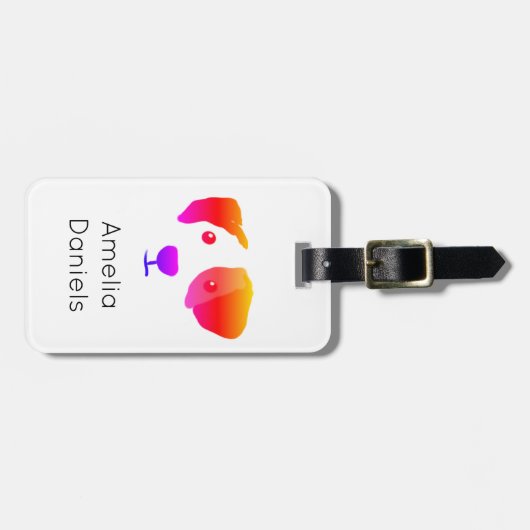 Monogram Happy Rainbow Dog Bagagelabel (Voorkant horizontaal)