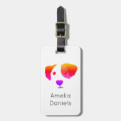 Monogram Happy Rainbow Dog Bagagelabel (Voorkant verticaal)