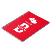 Monogram Happy Valentine's Day Red White Hipster Notitieboek (Linkerzijde)