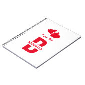 Monogram Happy Valentine's Day White Red Hipster Notitieboek (Linkerzijde)